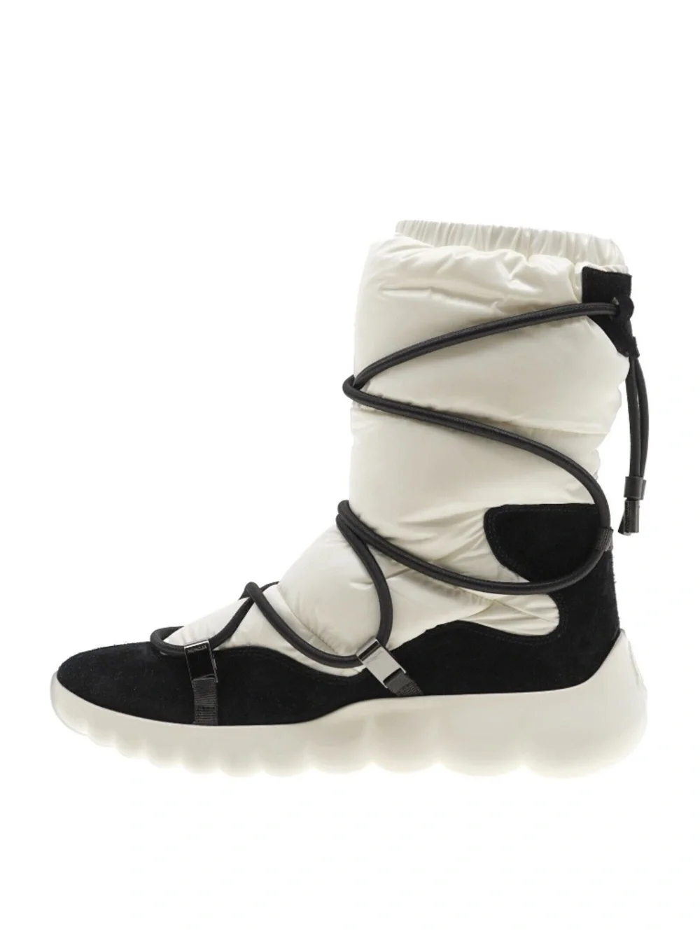 Moncler Cora Woman's Snow Boots White Nylon Size 40 US New